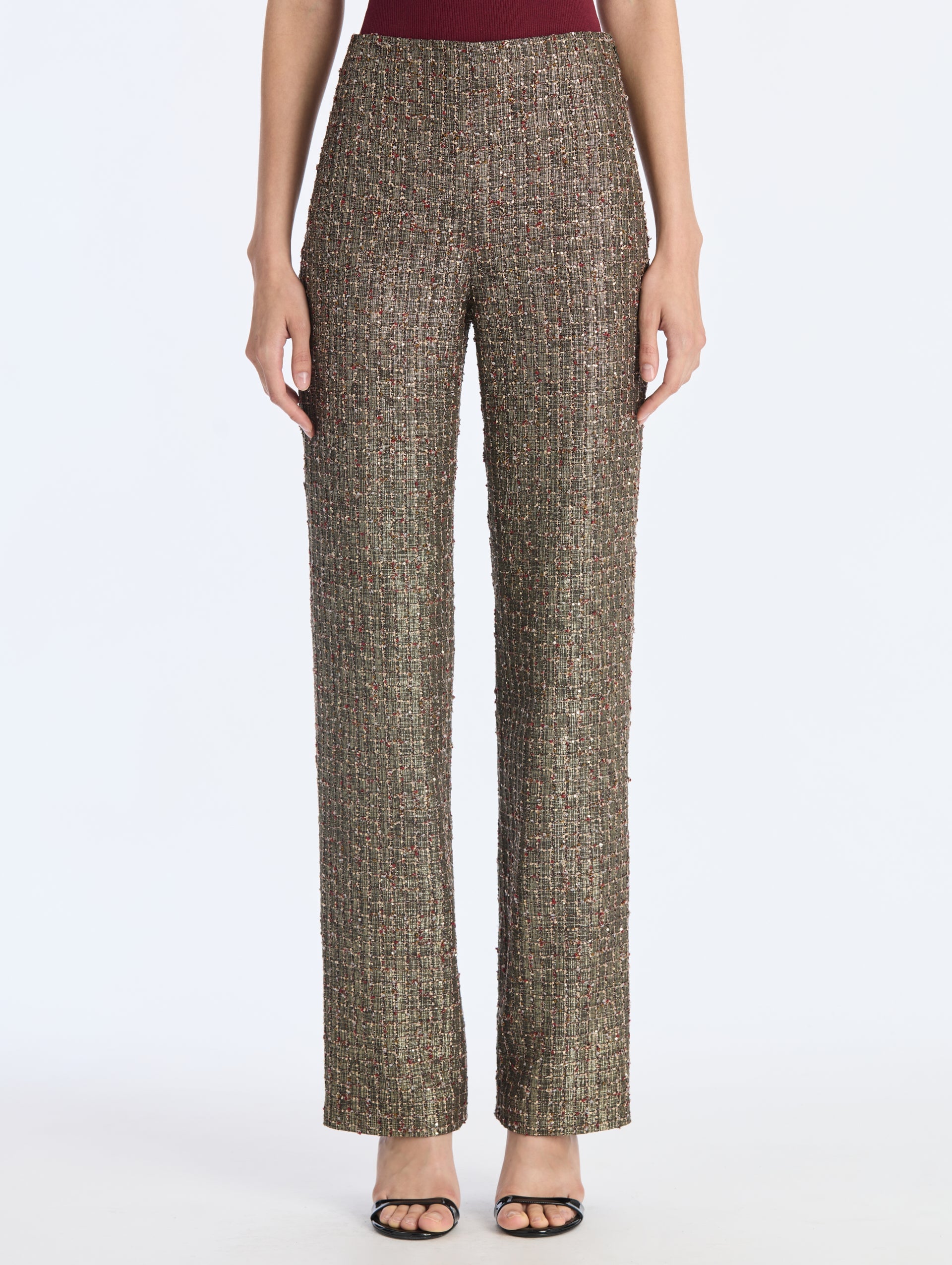 MNODR041026042615811_3 Oscar de la Renta Lurex Sequin Check Tweed Pant - Image 3