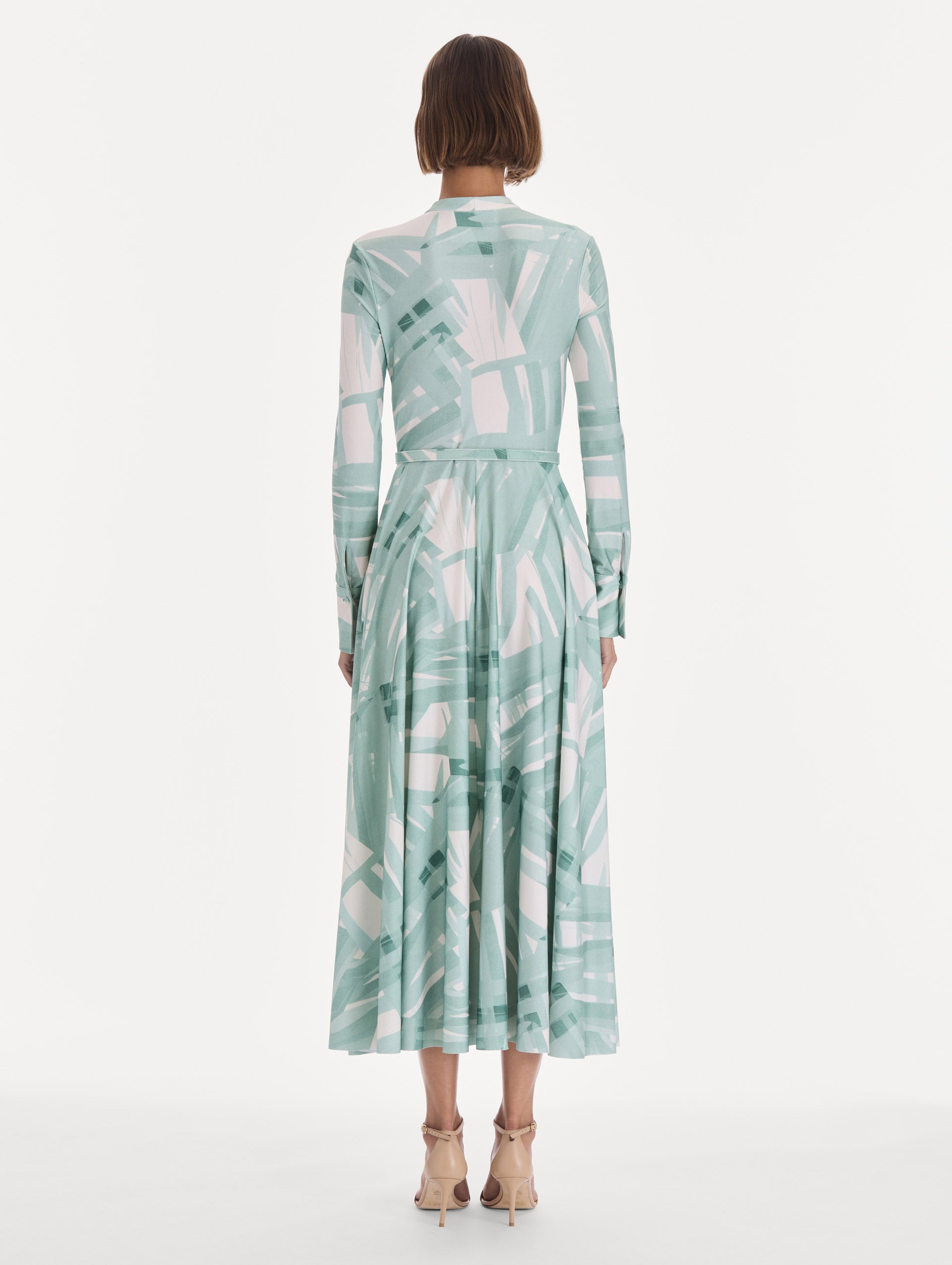 MNODR041026042615814_3 Oscar de la Renta Long Sleeve Stripey Plaid Jersey Day Dress - Image 3