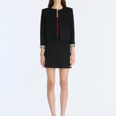 Oscar de la Renta Lightweight Wool Blend Tweed Jacket - Image 1