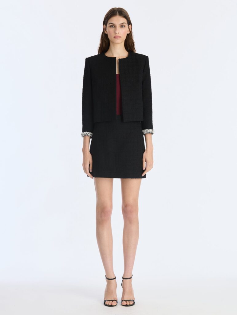 Oscar de la Renta Lightweight Wool Blend Tweed Jacket - Image 1