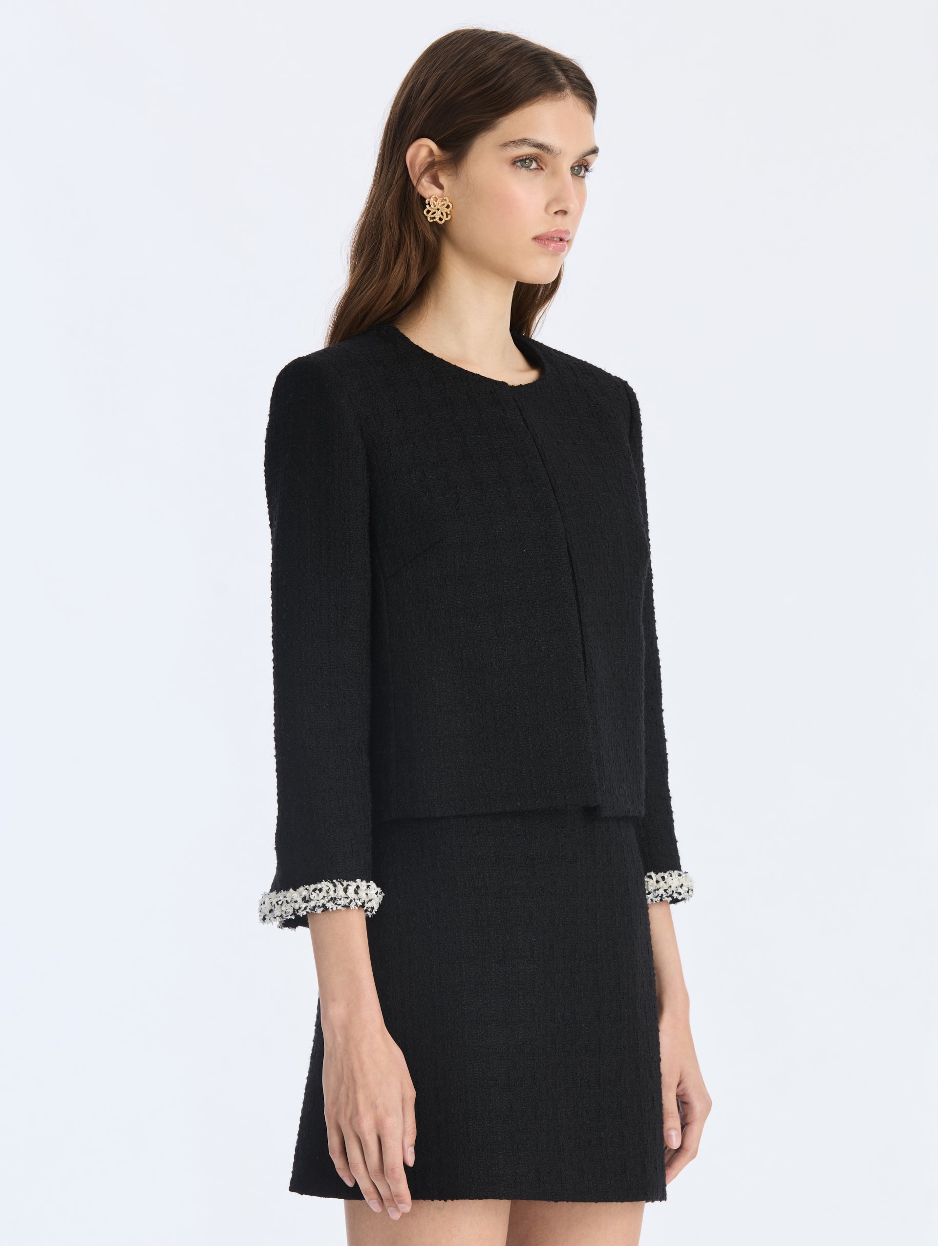 MNODR041026042615816_3 Oscar de la Renta Lightweight Wool Blend Tweed Jacket - Image 3