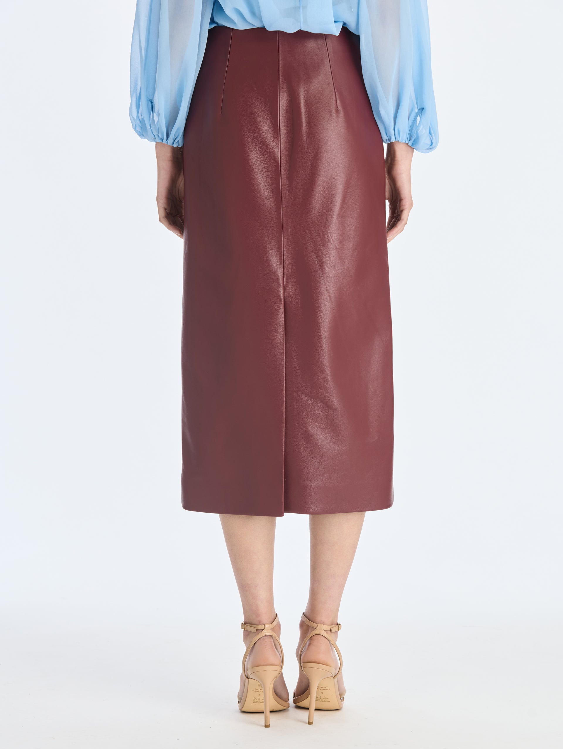 MNODR041026042615817_2 Oscar de la Renta Leather Embroidered Pencil Skirt - Image 2