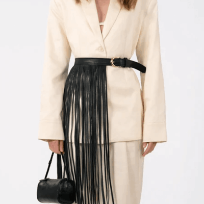 Parentezi Leather Fringe Belt - Image 2