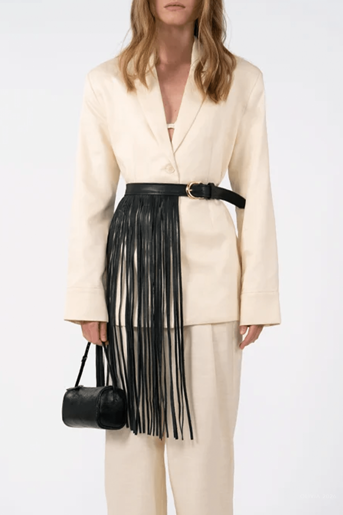 Parentezi Leather Fringe Belt - Image 2