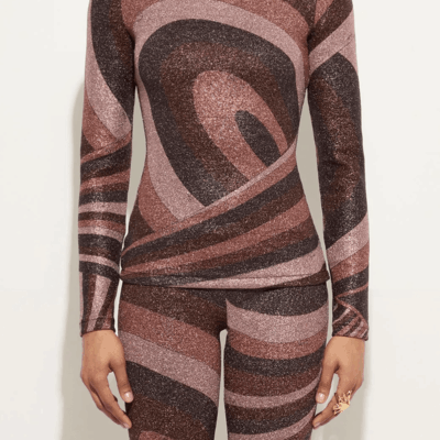 Pucci Iride-Print High-Neck Lurex Top - Image 2