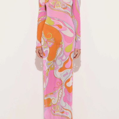 Pucci Orchidee-Print Tulle Dress - Image 2