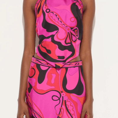 Pucci Orchidee-Print Sleeveless Silk Top - Image 2