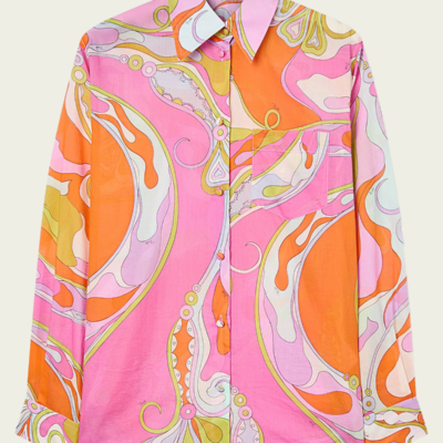 Pucci Orchidee-Print Long-Sleeve Cotton Shirt - Image 1