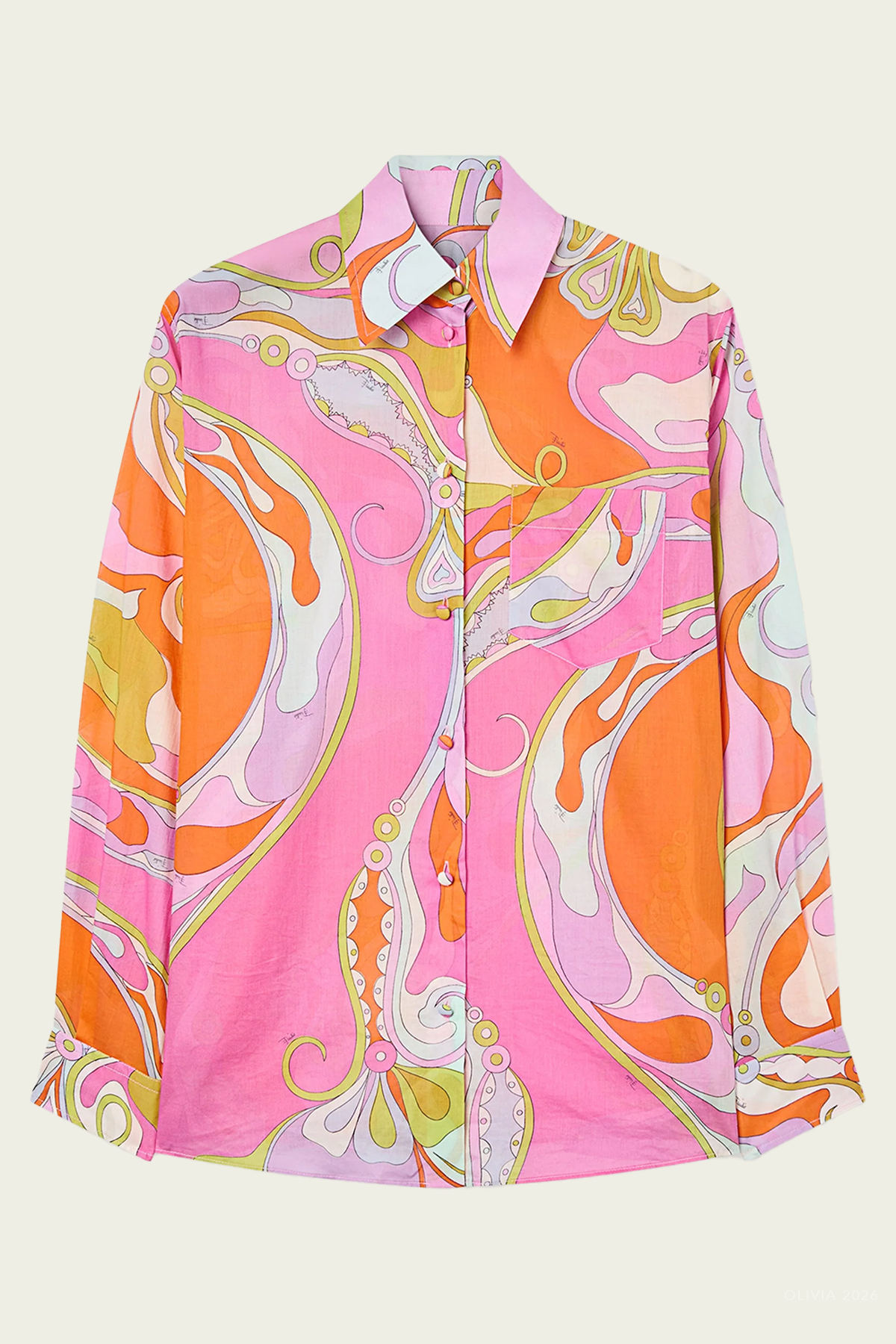 Pucci Orchidee-Print Long-Sleeve Cotton Shirt - Image 1