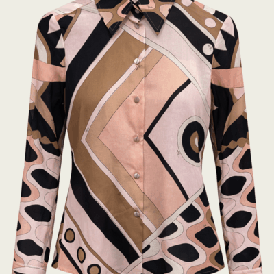 Pucci Vivara-Print Long-Sleeve Cotton Shirt - Image 1