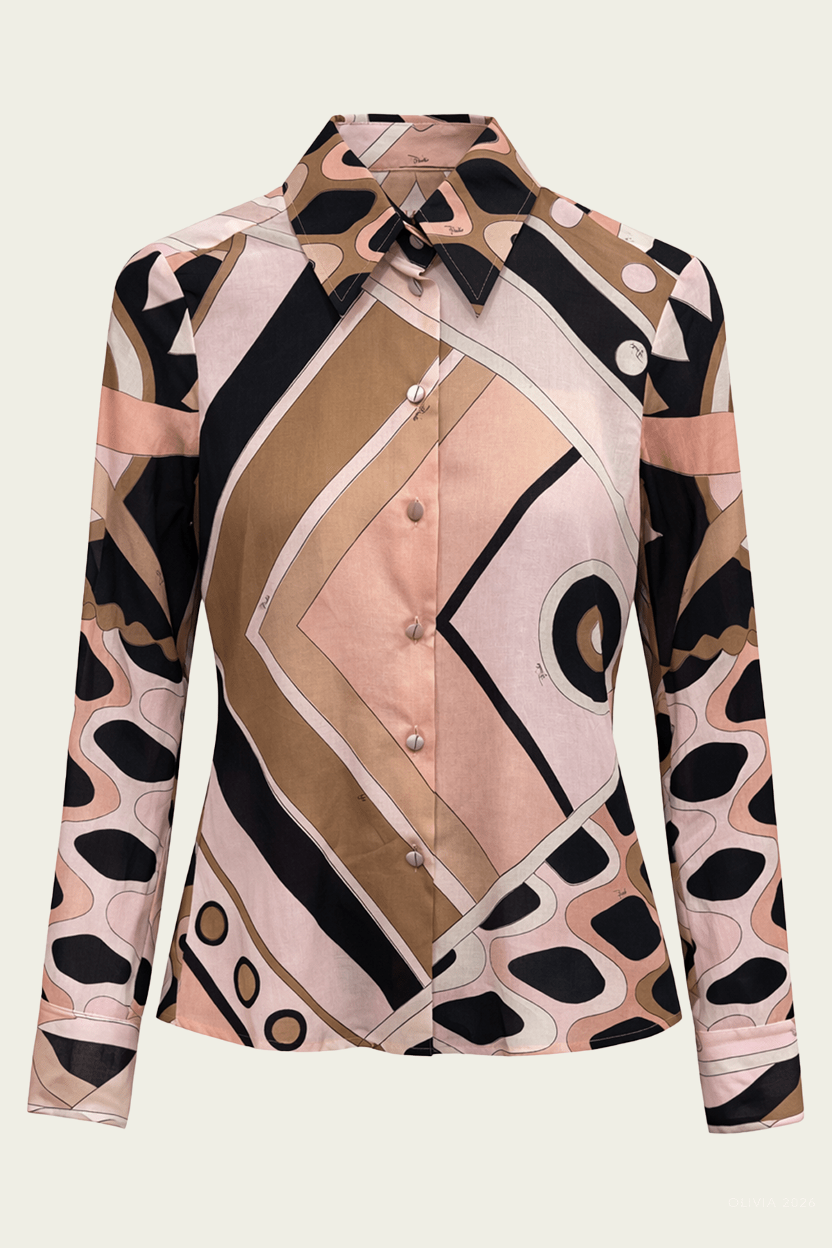 Pucci Vivara-Print Long-Sleeve Cotton Shirt - Image 1
