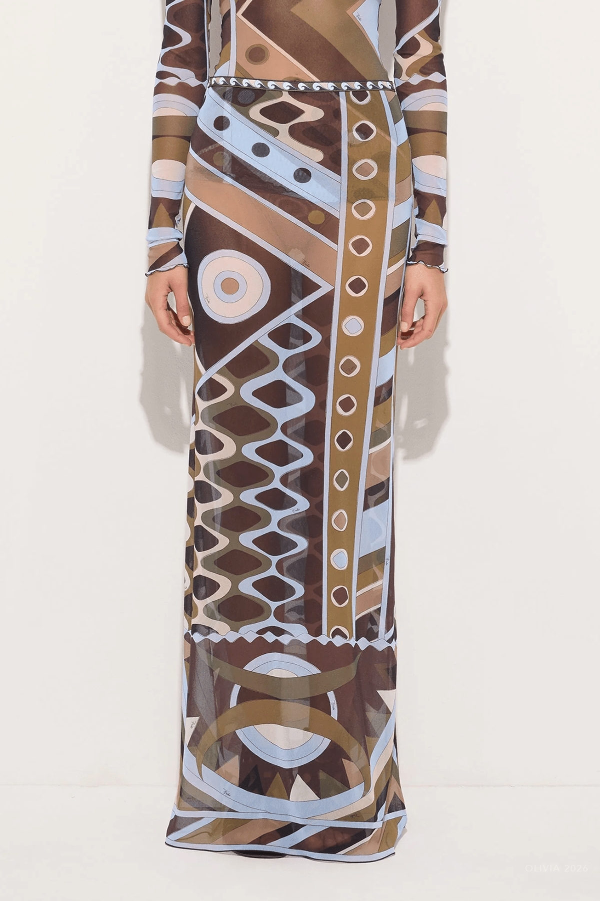 MNPUCC051026011114141_2 Pucci Vivara-Print Long Tulle Skirt - Image 2