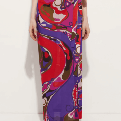 Pucci Orchidee-Print Pareo Skirt - Image 2