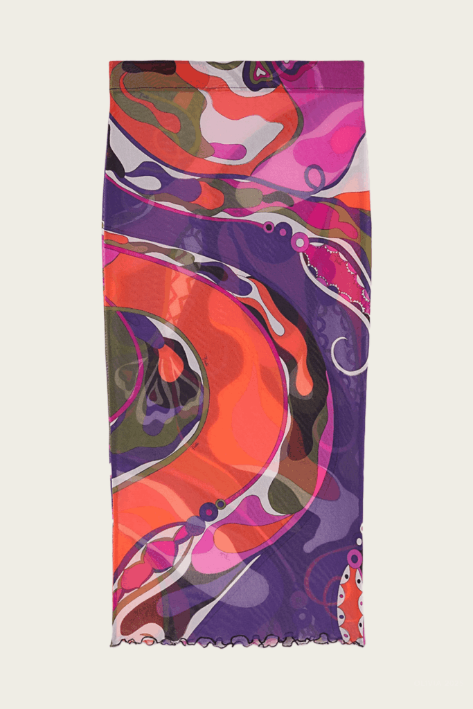 Pucci Orchidee-Print Tulle Midi Skirt - Image 1