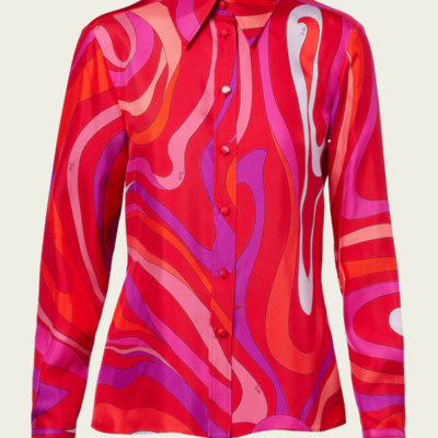 Pucci Marmo-Print Silk Shirt - Image 1