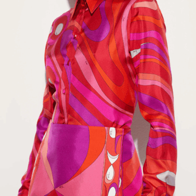 Pucci Marmo-Print Silk Shirt - Image 2