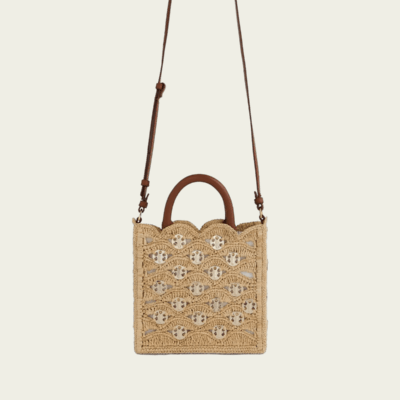 Rabanne Raffia Signature 1969 Discs Small Tote - Image 1