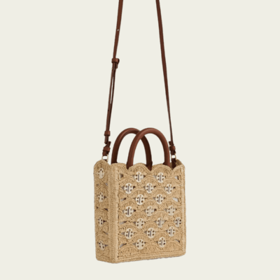 Rabanne Raffia Signature 1969 Discs Small Tote - Image 2