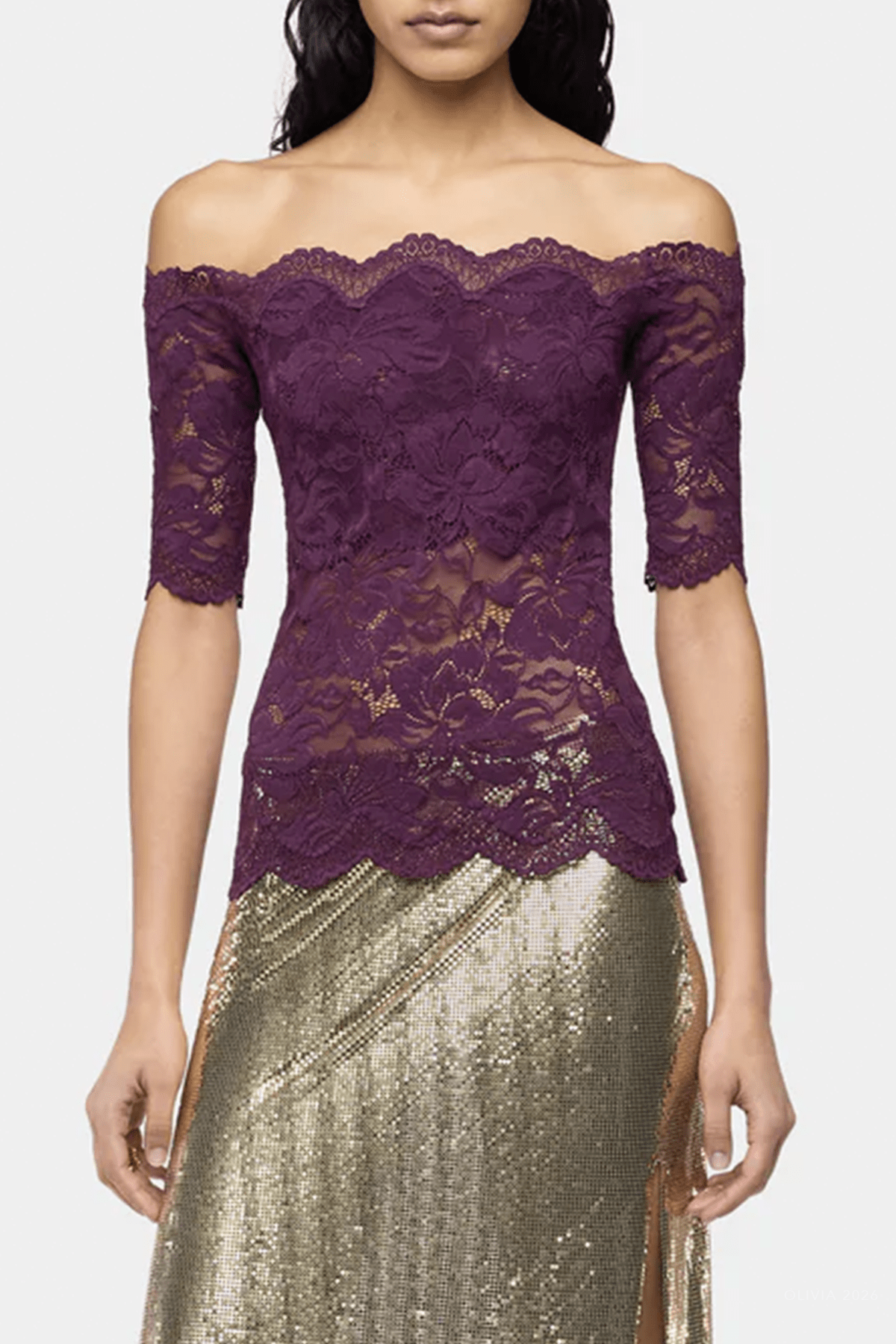 Rabanne Short-Sleeve Layered Lace Top - Image 2