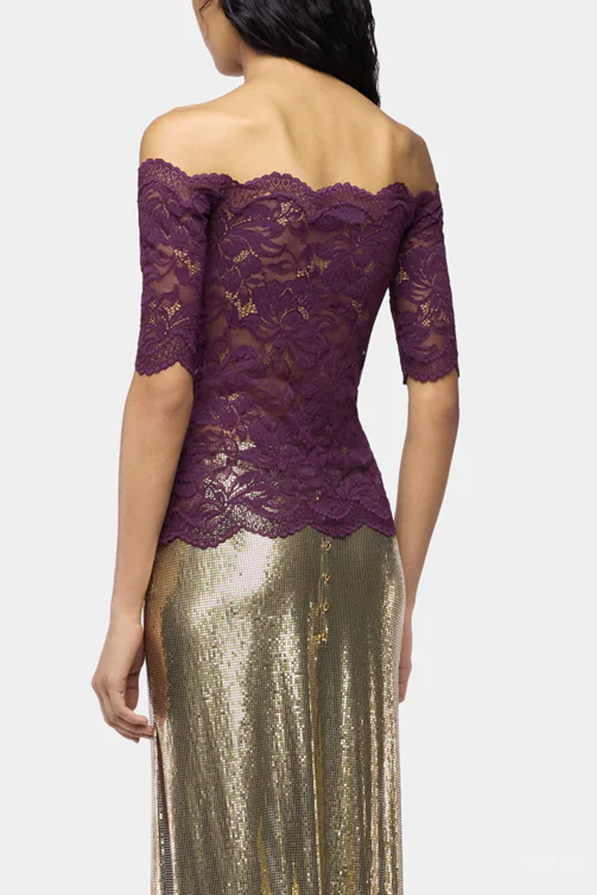 Rabanne Short-Sleeve Layered Lace Top - Image 3