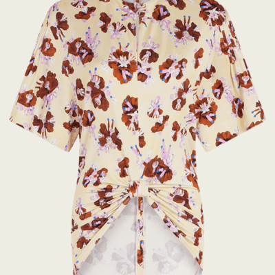 Rabanne Short-Sleeve Floral Top - Image 1