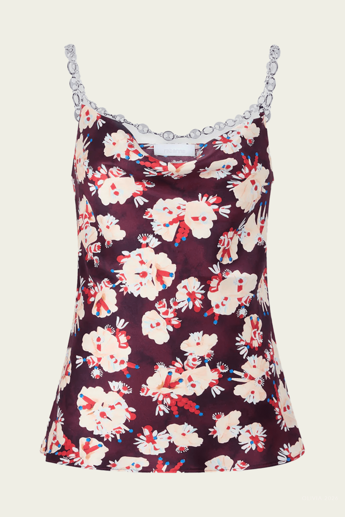Rabanne Floral Patterned Silk Top - Image 1