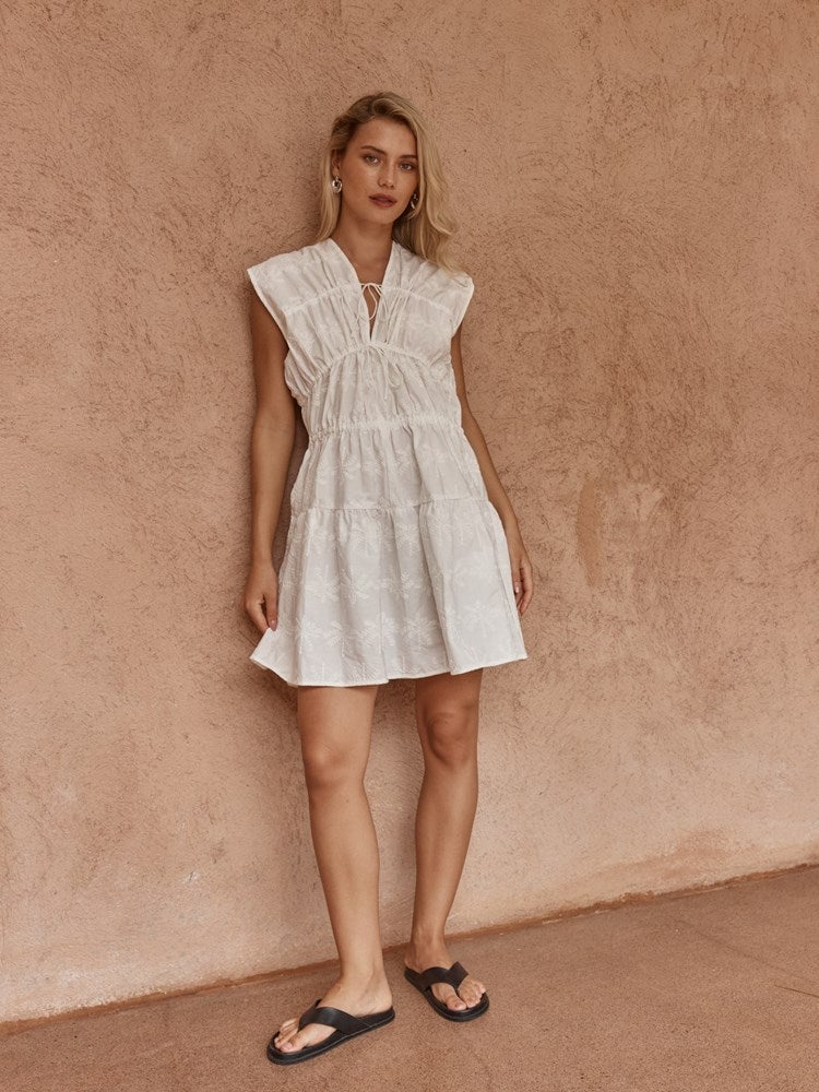 Sass Ivie Embroidered Tie Dress - Image 2