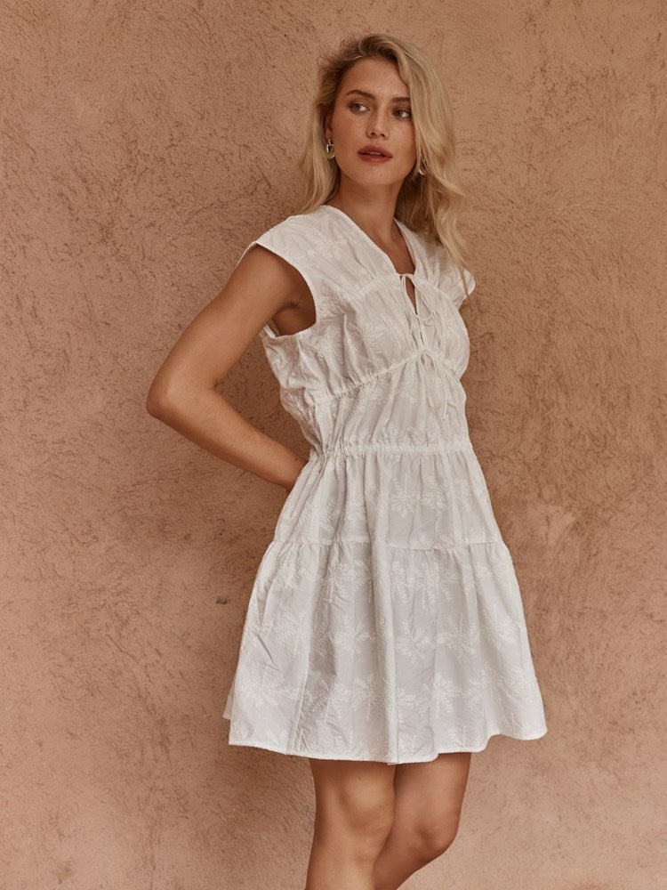 Sass Ivie Embroidered Tie Dress - Image 3