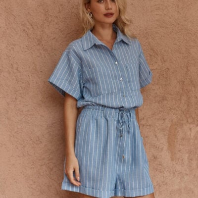 Sass Trines Stripe Resort Playsuit - Image 1