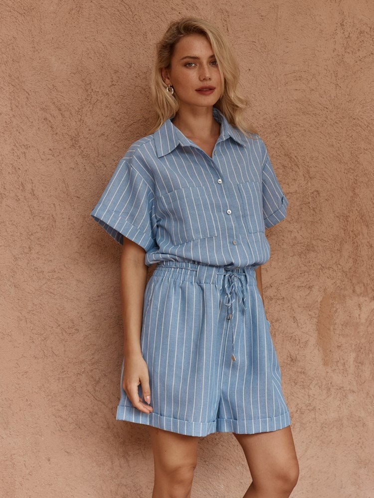 Sass Trines Stripe Resort Playsuit - Image 1