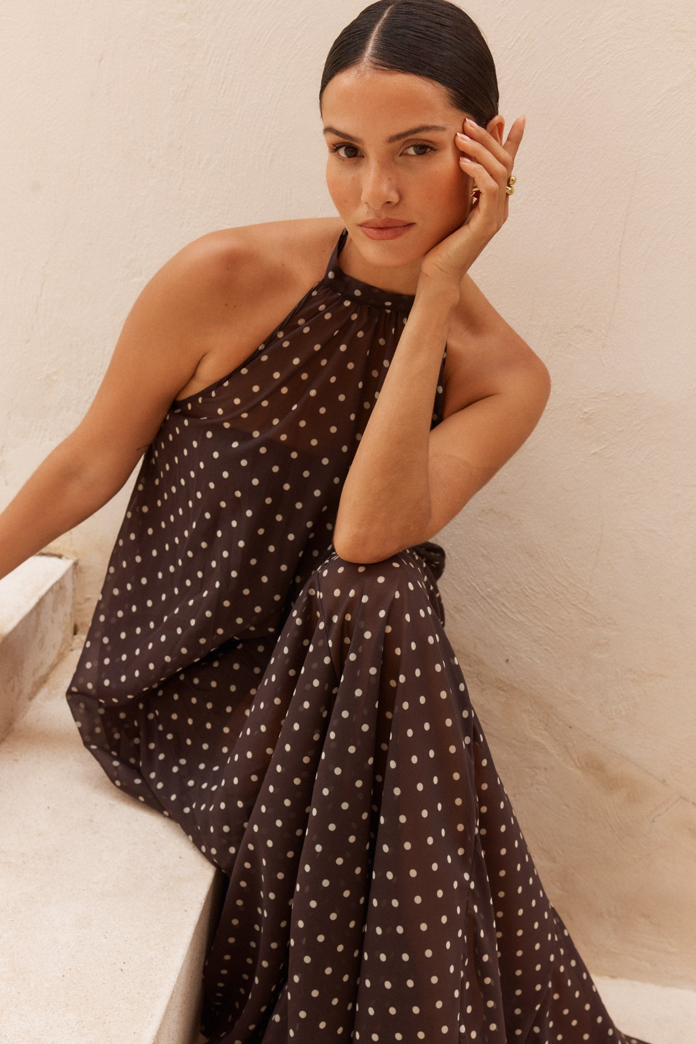 MNSASS211026013249011_2 Sass Steph Halter Neck Dress - Image 2