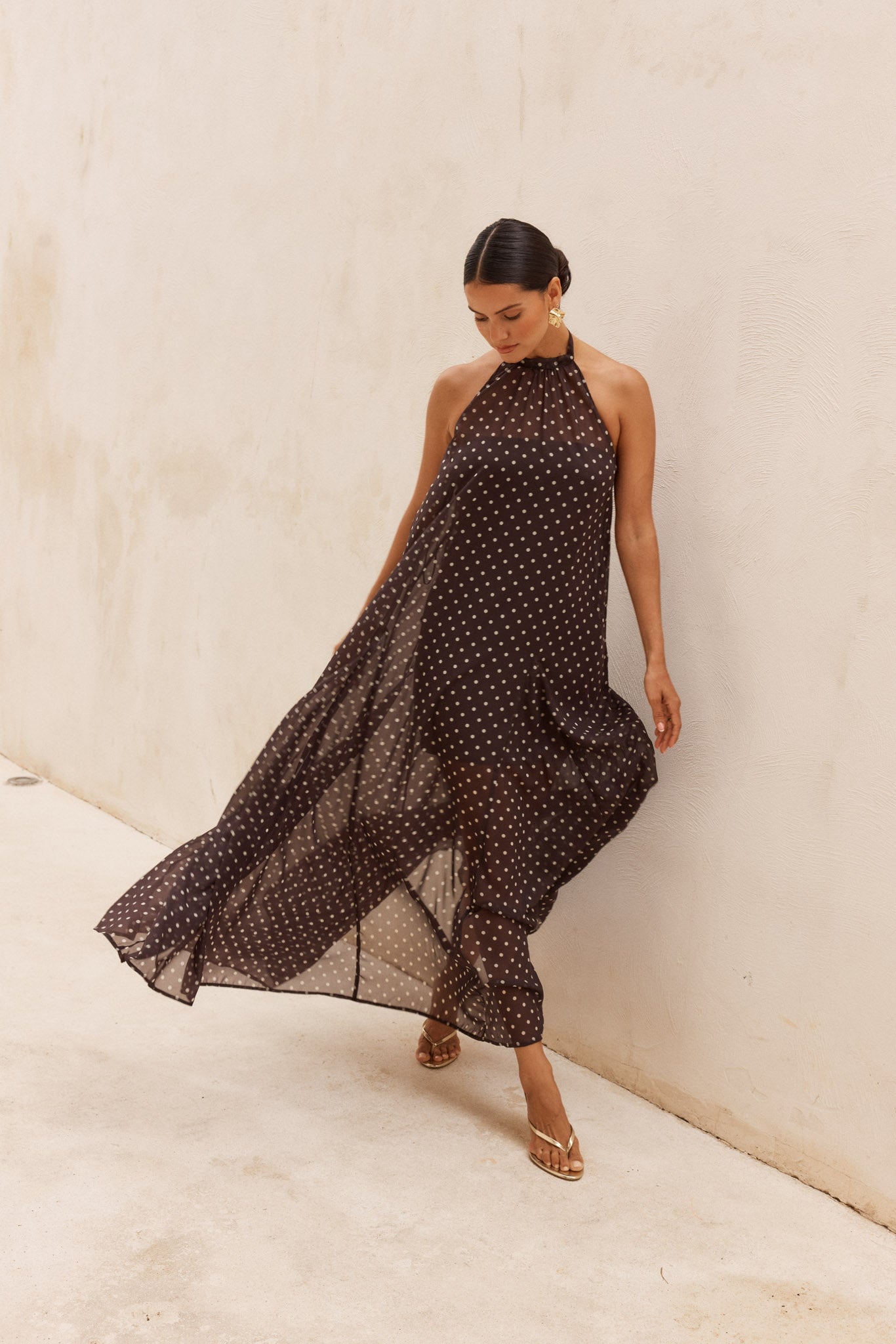 MNSASS211026013249011_3 Sass Steph Halter Neck Dress - Image 3