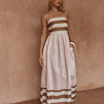Sass Nea Spliced Strapless Dress - Image 1