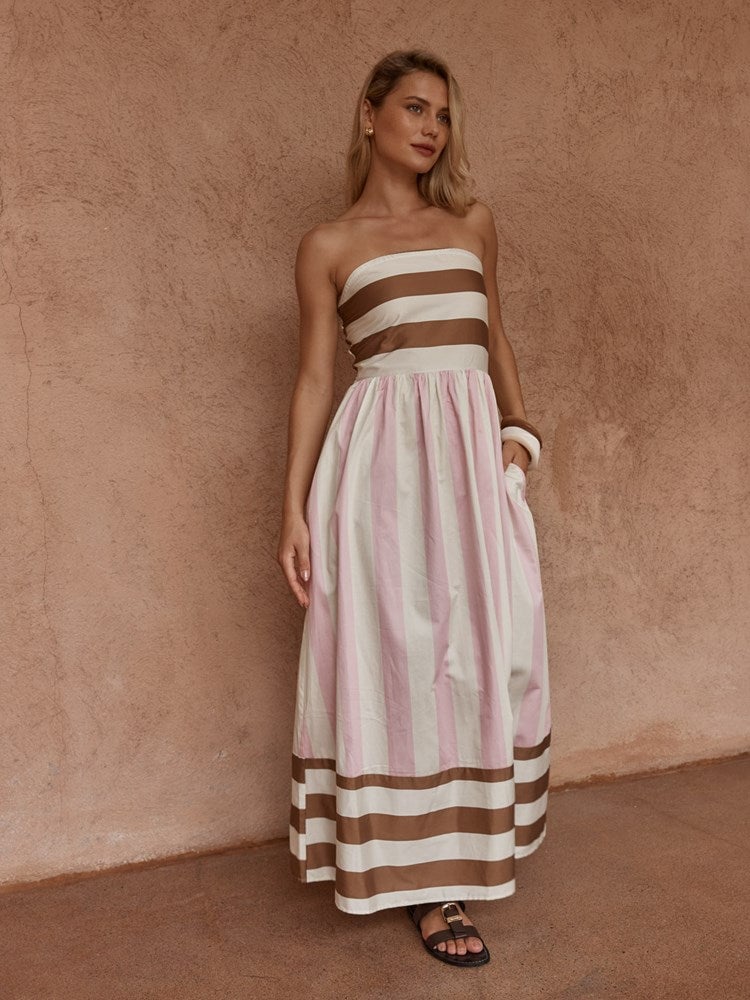 Sass Nea Spliced Strapless Dress - Image 1