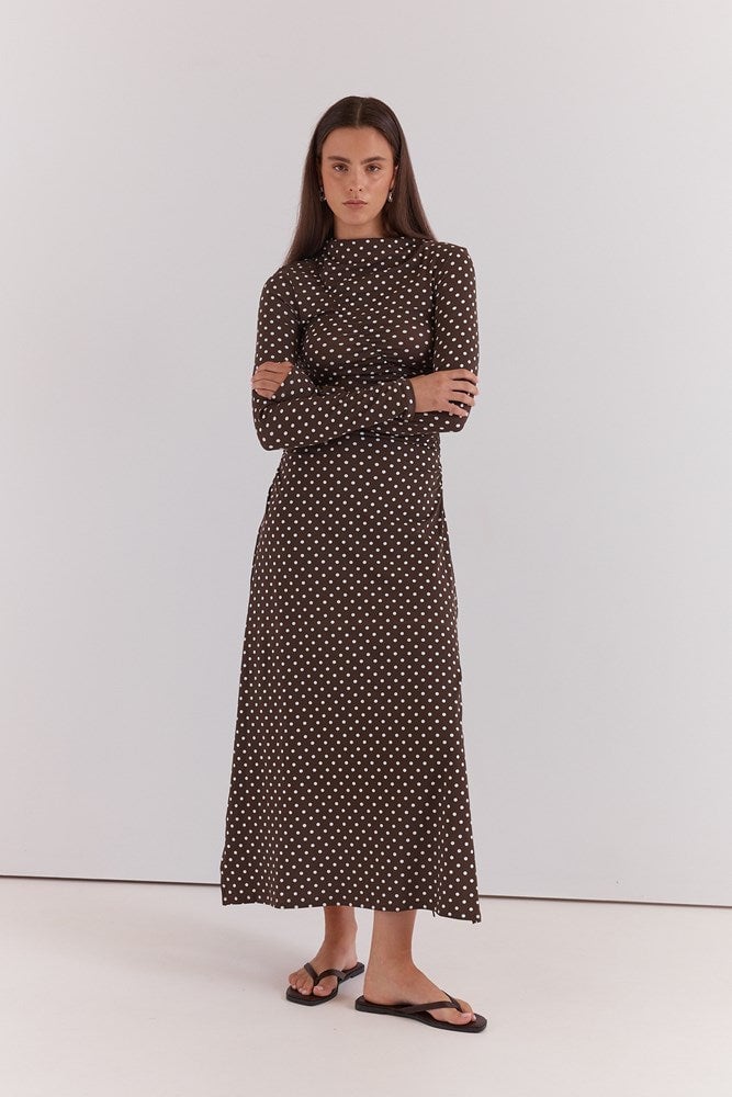 MNSASS211026013249038_3 Sass Ashini Long Sleeved Ruched Dress - Image 3