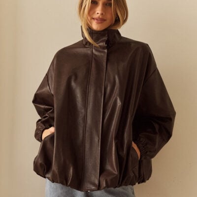 Sass Milo Leather Look Bomber - Image 1