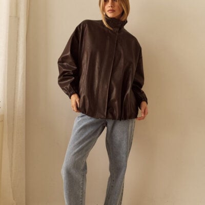 Sass Milo Leather Look Bomber - Image 2