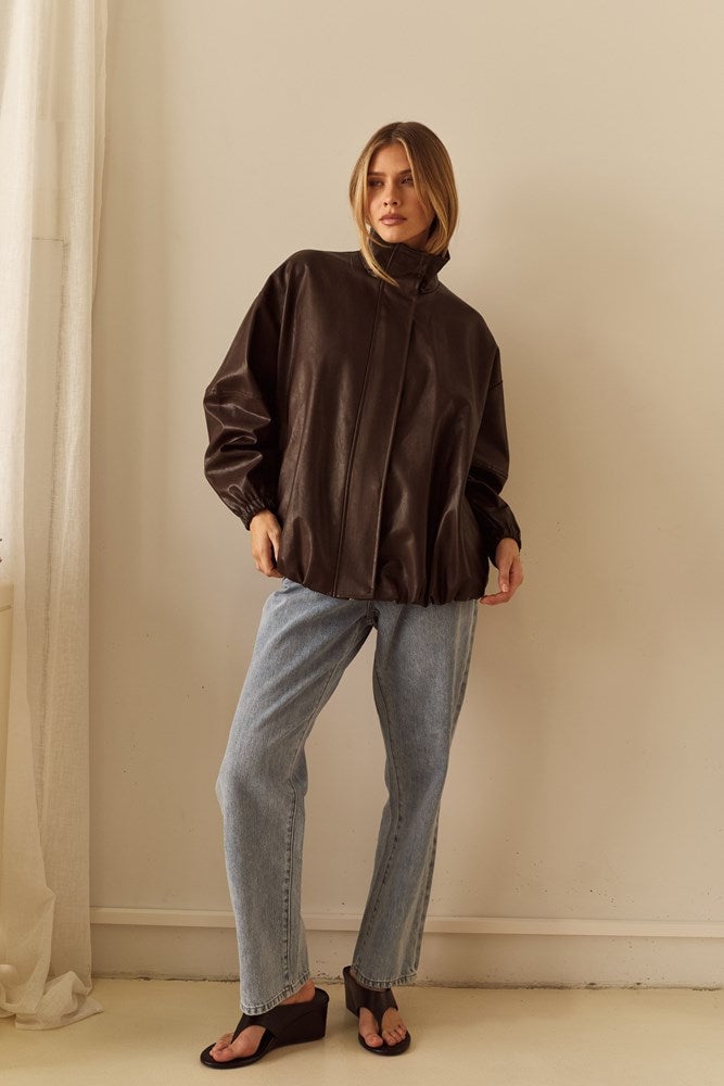 Sass Milo Leather Look Bomber - Image 2
