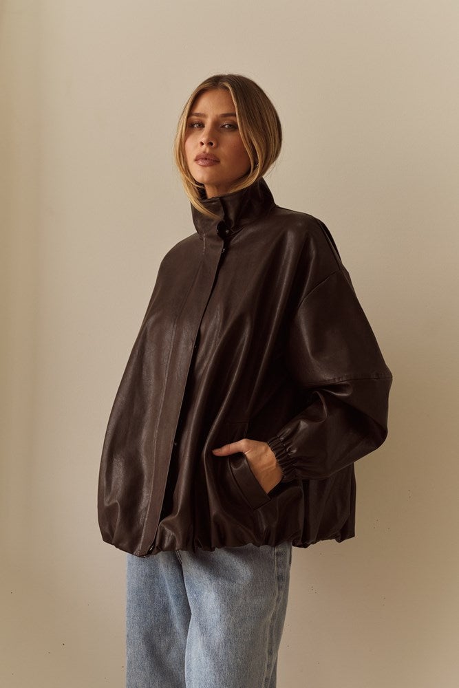 Sass Milo Leather Look Bomber - Image 3