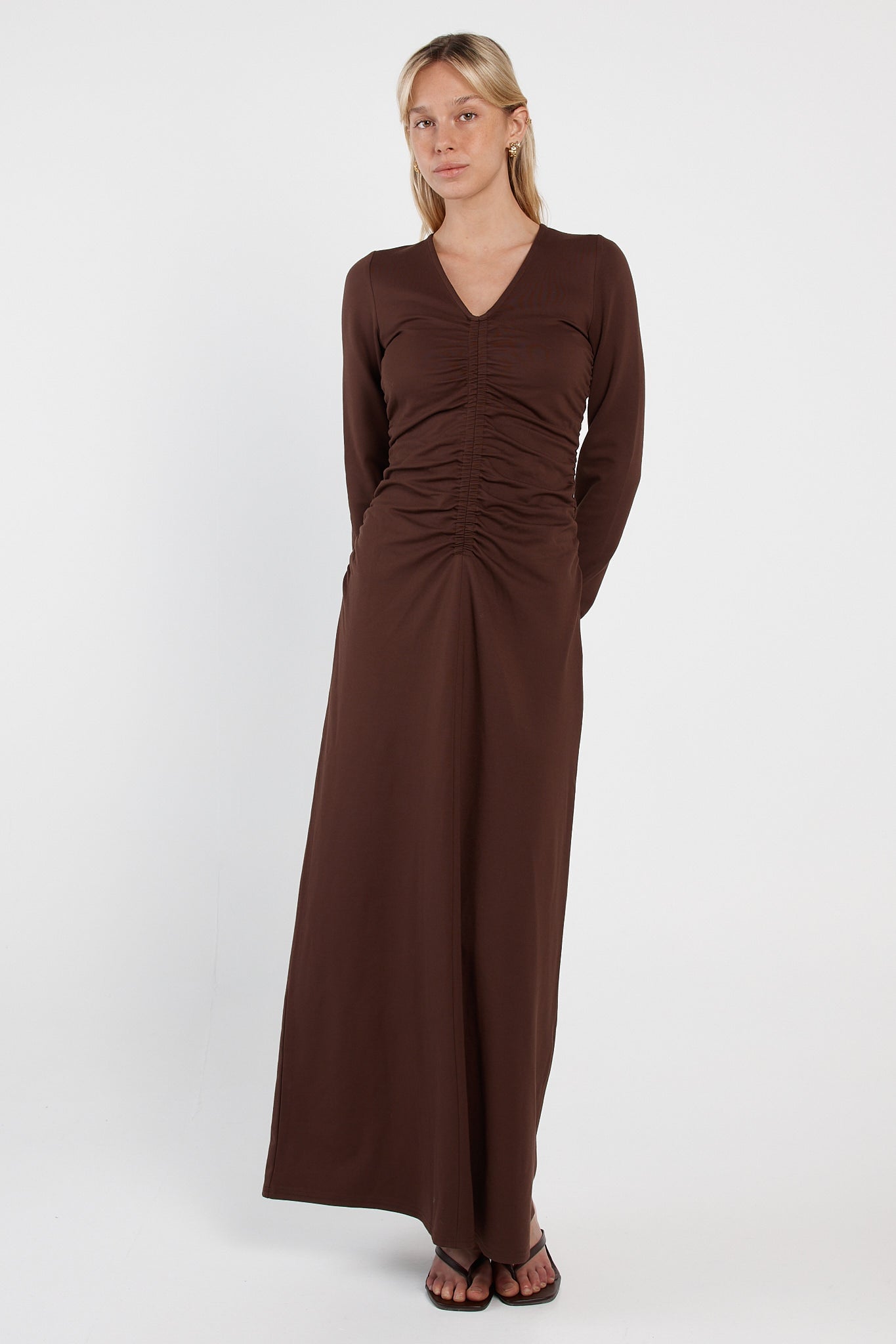 MNSASS211026013249044_2 Sass Abia Gathered Front Jersey Dress - Image 2