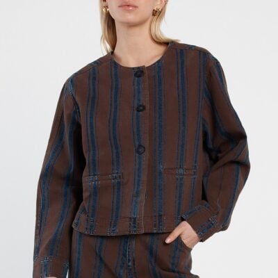 Sass Maja Stripe Denim Jacket - Image 1
