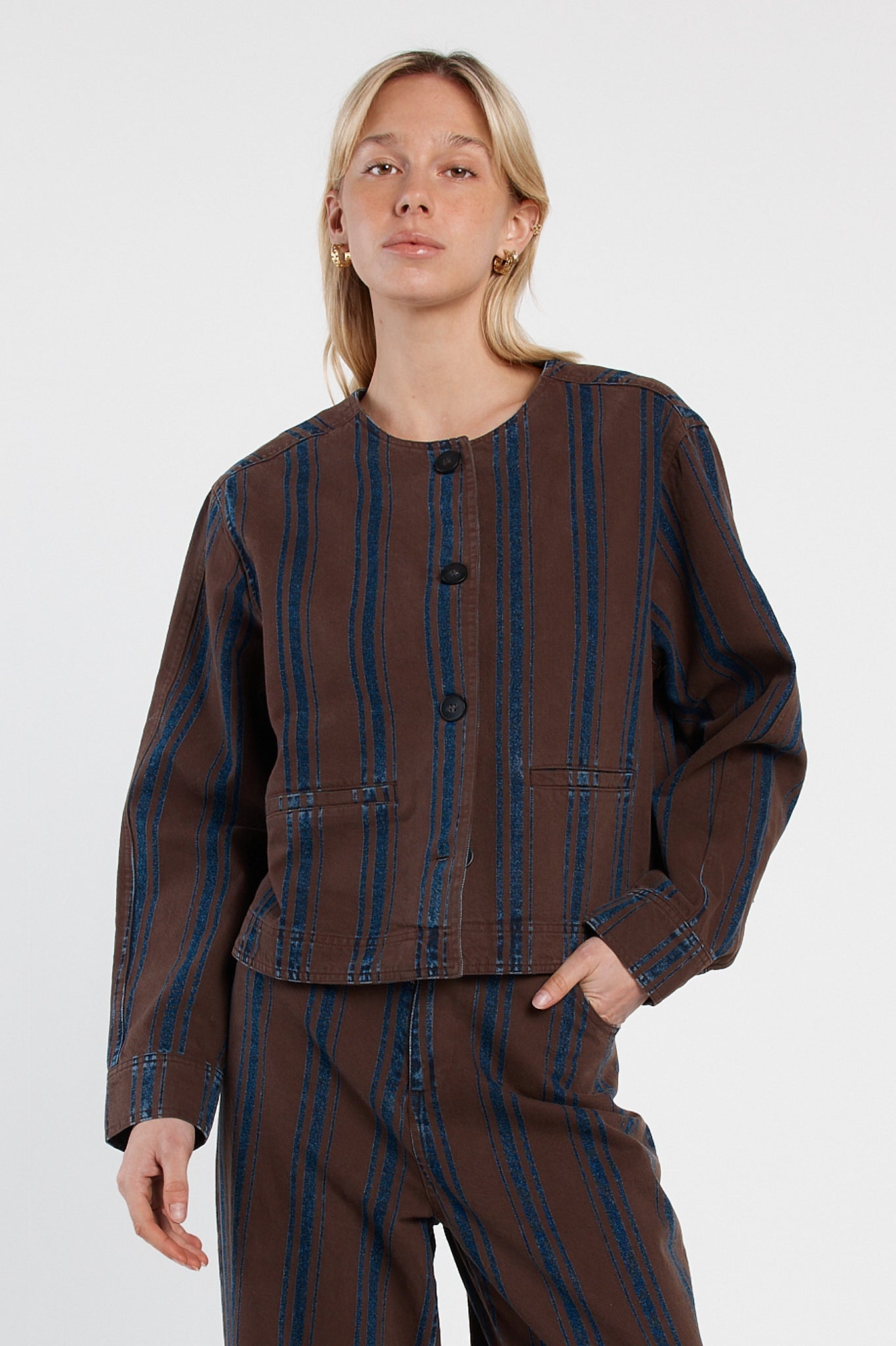 Sass Maja Stripe Denim Jacket - Image 1