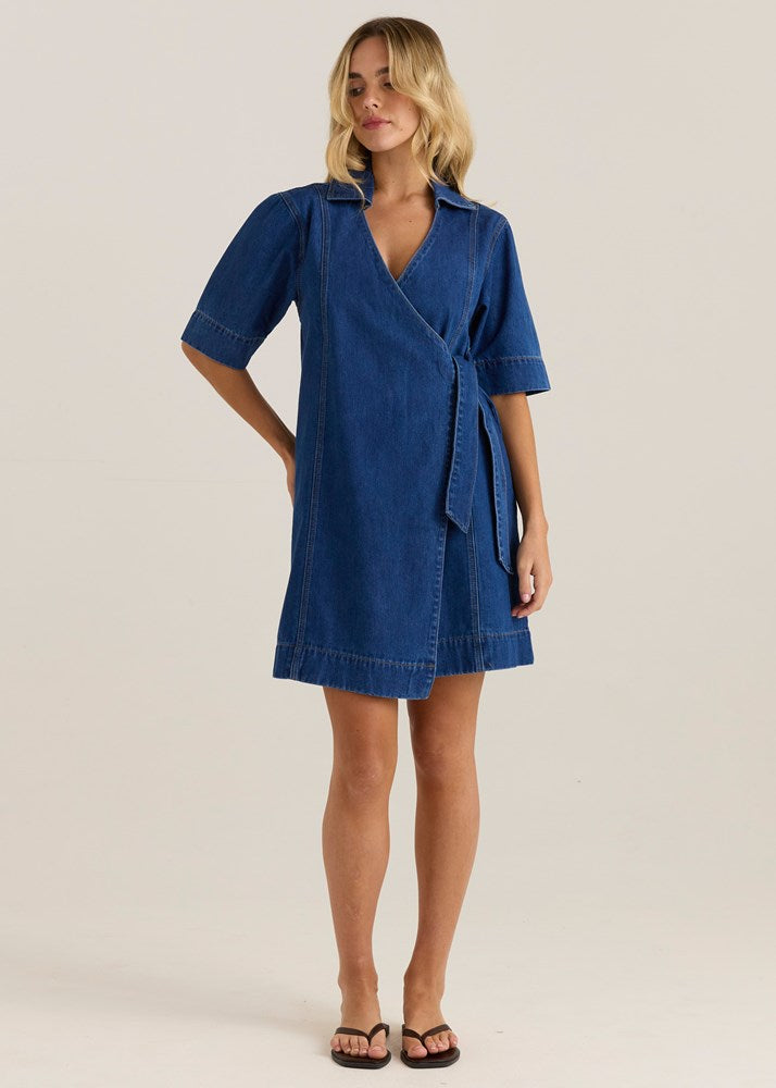 MNSASS211026013249051_3 Sass Sylvia Denim Wrap Dress - Image 3