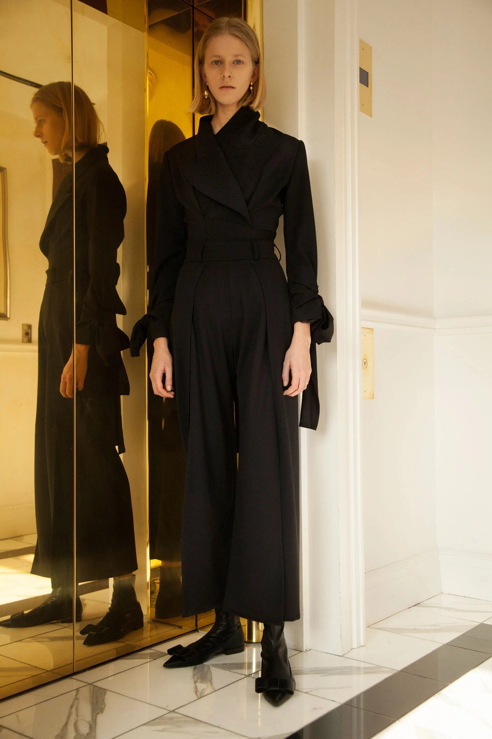 MNSDN051026013554319_2 Sid Neigum Draped Twill Jacket - Image 2