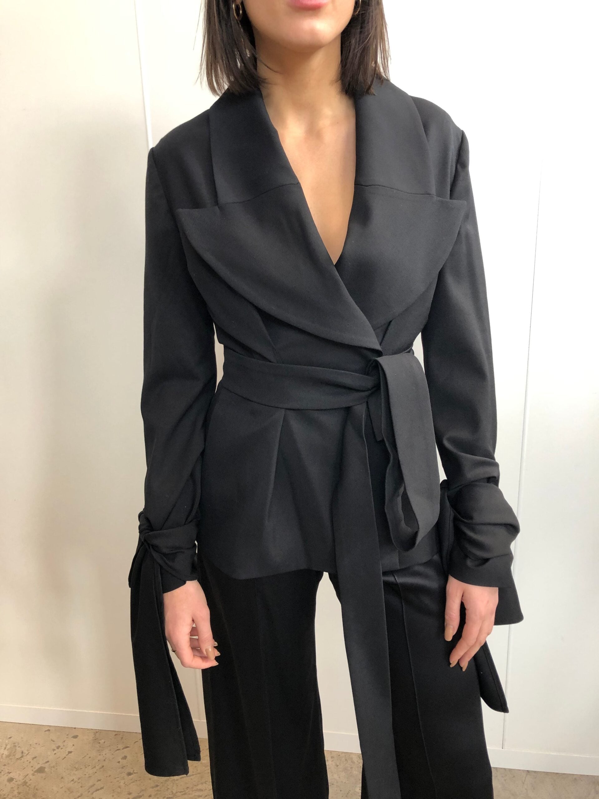 MNSDN051026013554319_3 Sid Neigum Draped Twill Jacket - Image 3