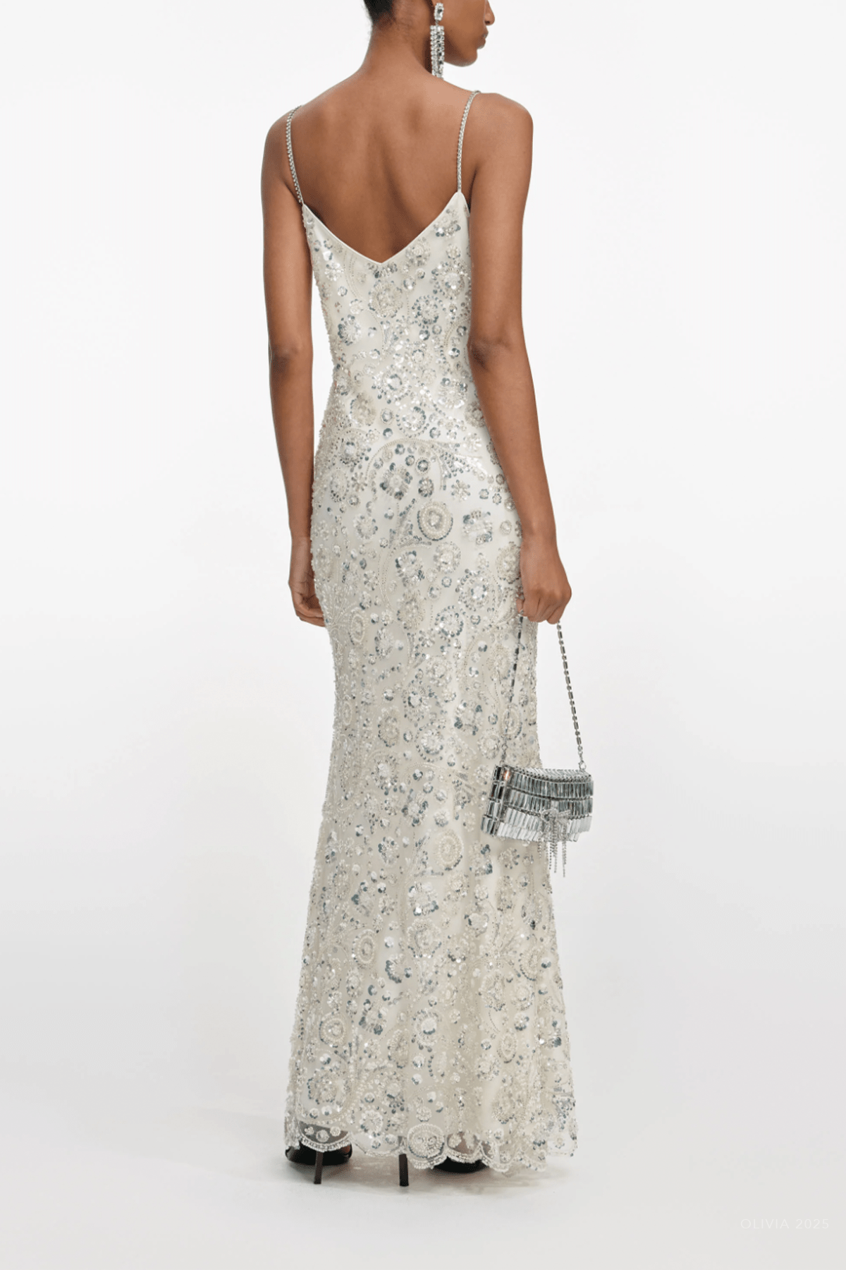MNSELF051026012932288_3 Self-Portrait Cream Floral Sequin Maxi Dress - Image 3