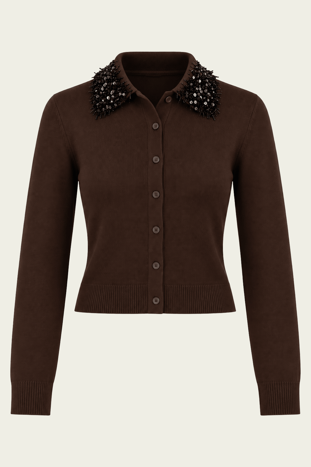 Simkhai Trae Embellished-Collared Cardigan - Image 1