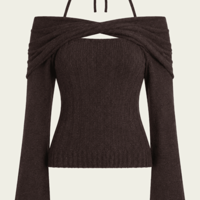 Simkhai Cambria Long-Sleeve Off-Shoulder Top - Image 1