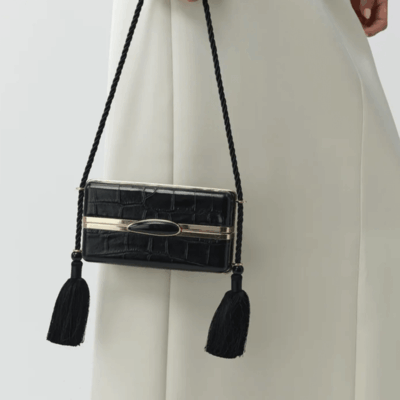 Simkhai Roma Croc-Embossed Leather Shoulder Bag - Image 2