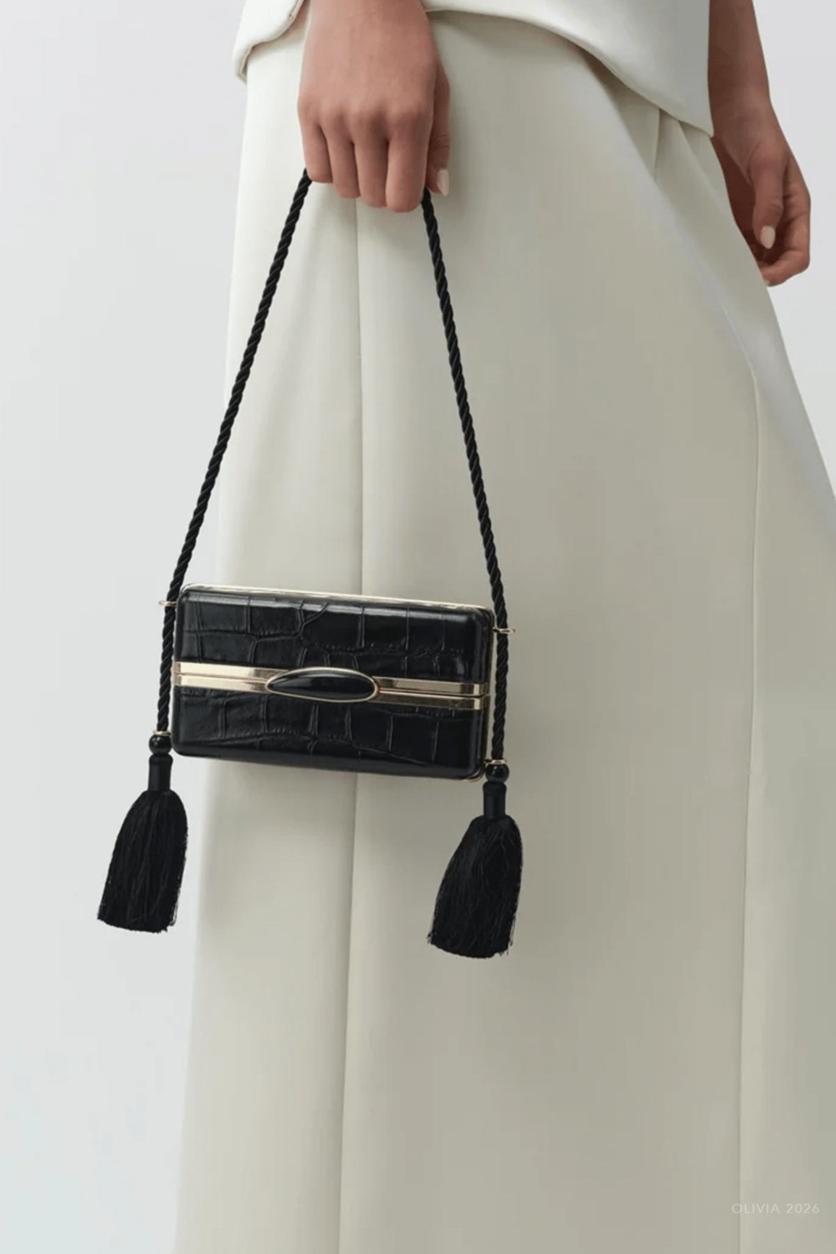 Simkhai Roma Croc-Embossed Leather Shoulder Bag - Image 2